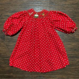 Mom and Me smocked Christmas dress 18 months